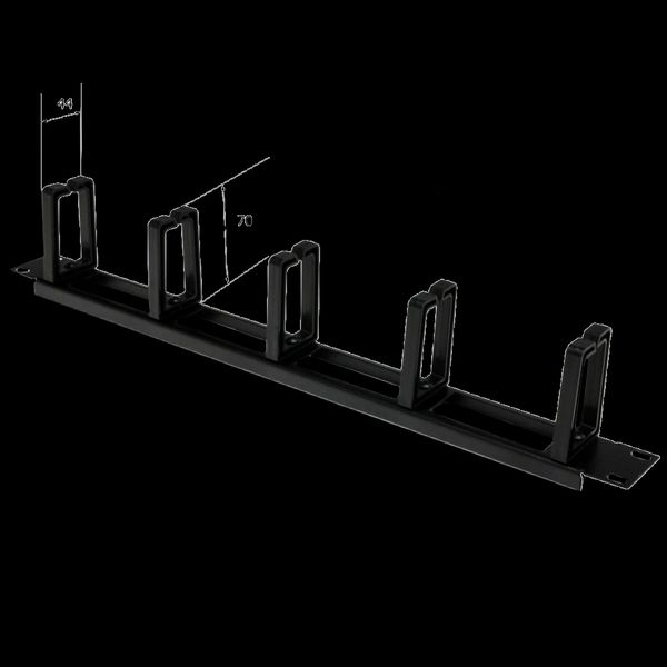 1U Кабельний організатор з 5 пластиковими кільцями, чорний 99-00006934 фото